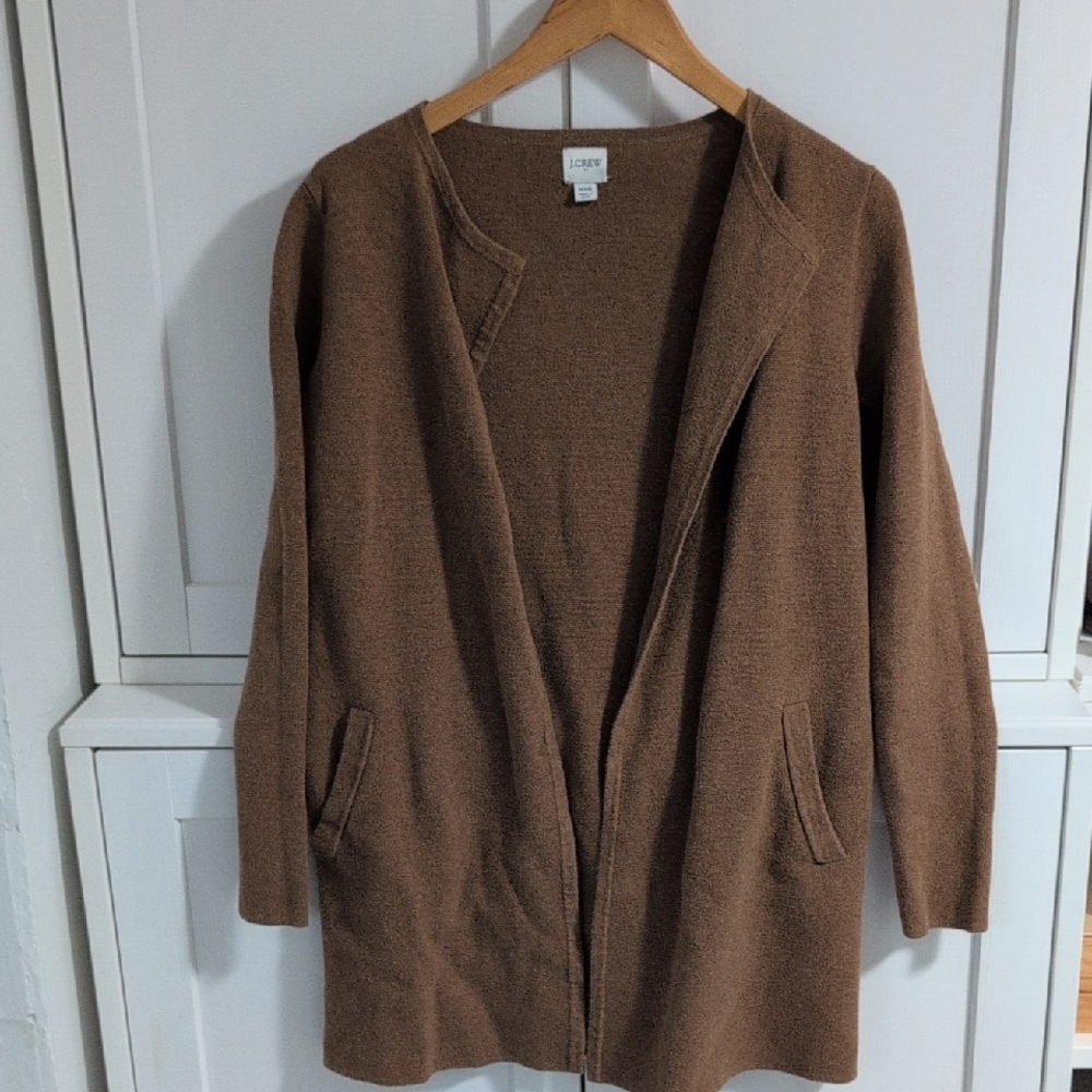 J. Crew Tan Open-Front Cardigan